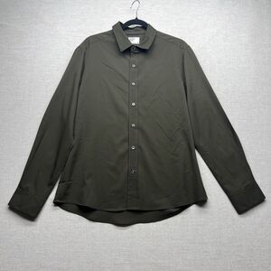 Level Ten Green Non-Iron Four Way Stretch Long Sleeve Shirt Men's M  Medium